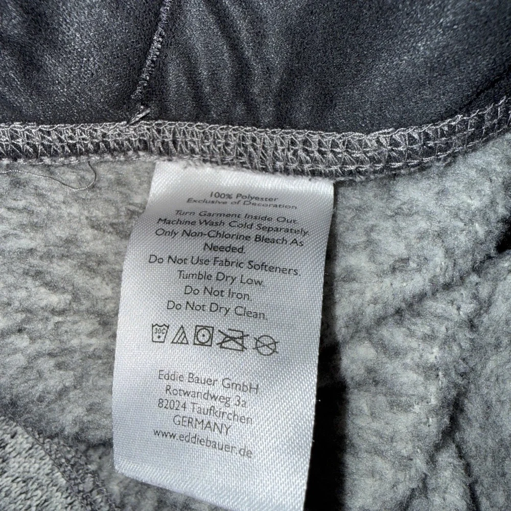 Eddie Bauer Grey Brown Convector Snap‎ Pullover Men's Long Sleeve Fleece Medium - Picture 8 of 8
